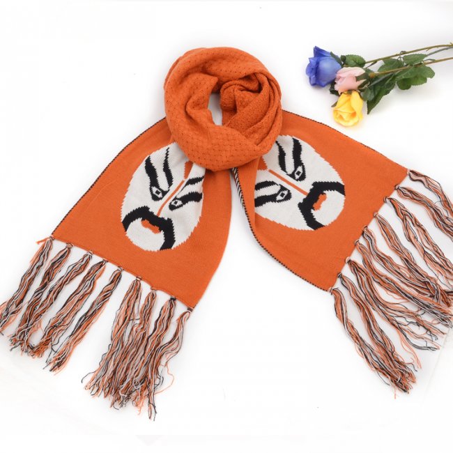 printed wool scarf long size scarf