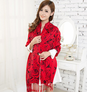 Cotton red scarves wholesale