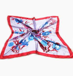 Peony flower silk scarf