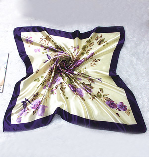 Women silk scarf tying china scarf