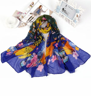 Butterfly silk scarf for women