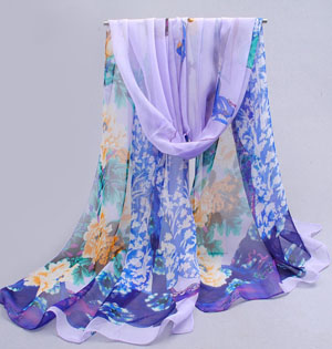 Long silk chiffon scarf wholesale