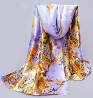 Women floral silk scarves