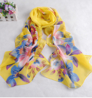 Women flower print scarf
