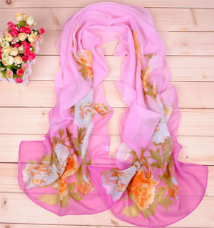 Graffiti peony printed scarves wholesale