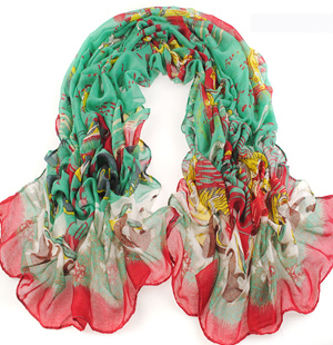 Color gradient printed scarves wholesale
