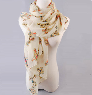 Skull print scarves wholesale female models