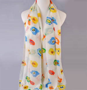 Wholesale three color flower print scarves female models