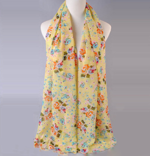 Rose printed scarves wholesale female models