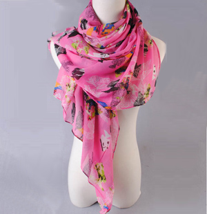 Colorful fish print scarves wholesale female models