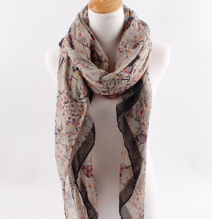 Branch birds warm scarf pattern printing wholesale