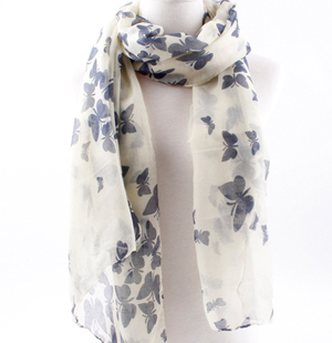 Women scarves wholesale printing monochrome butterfly