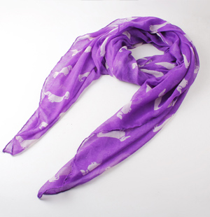 Puppy totem Paris yarn printing scarf wholesale