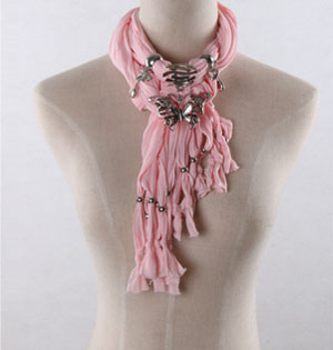 Pink butterfly pendant scarves wholesale