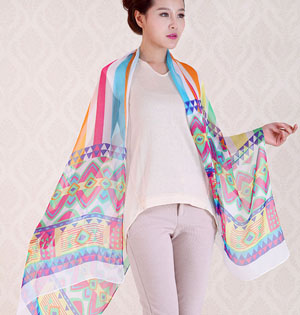 Pastoral style printed scarves wholesale