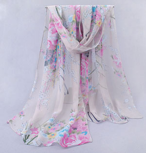 Colored flowers chiffon scarves shawls