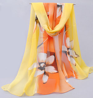 Garden Flower Lady silk Scarf