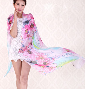 Sunflower printed scarves wholesale