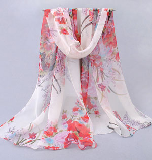 Wholesale fresh flowers printed scarves