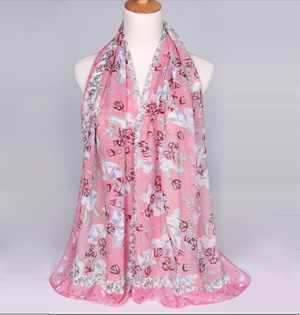 Wholesale fashion floral embellishment pattern scarf