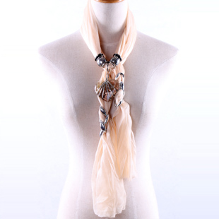 Yellow heart pendant scarf wholesale