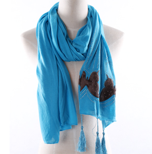 China Muslim Butterfly rhinestone scarf manufacturers