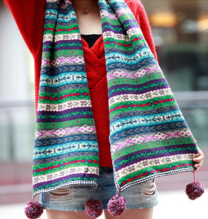 Jacquard wool scarf scarves sphere