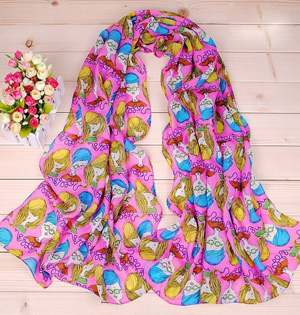 Womens cartoon character scarf