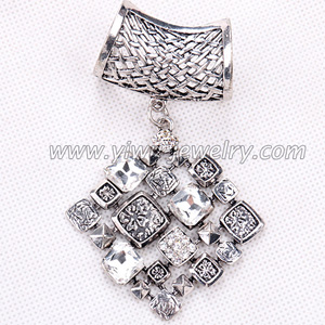 Square metal scarf pendants