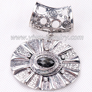 Black diamond scarf necklace pendant