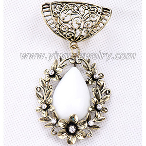 Scarf jewelry lace gemstone pendant