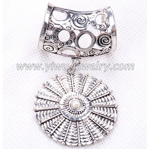 Disc alloy pearl scarf buckle