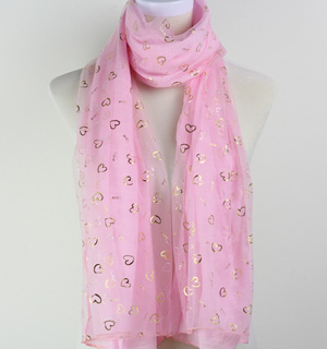 Cute love foil print scarf