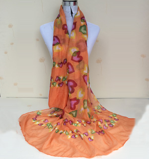 Women fashion heart patterned scarves wholesale