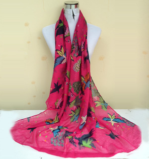 Figure birds scarf voile scarves wholesale