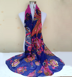 Peony printing brand scarf women