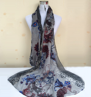 Popular cashew cotton voile scarf