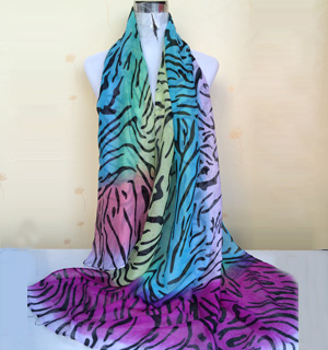Beautiful color zebra print scarves wholesale