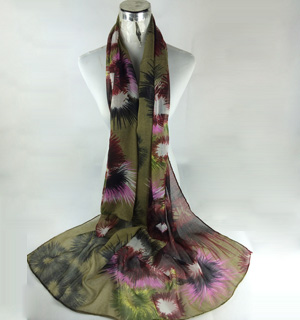 Women fireworks printed Led Scarf