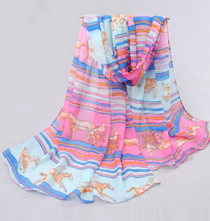Hot striped pattern tying scarves