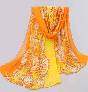 Floral stripes winter scarf shawl