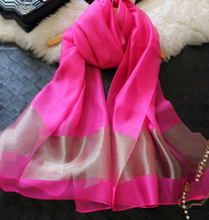 Korea stitching silk scarves for women