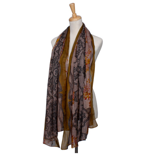 Chinese style lace flower cotton scarf