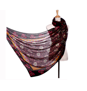 Fall rectangular flower long scarves