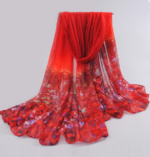 Color gradient female models scarf shawl