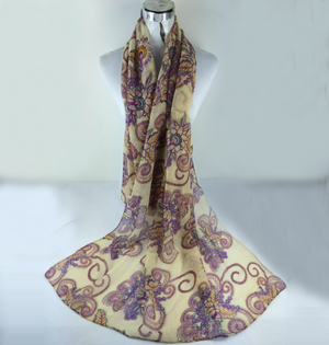 Peony flower paintings pashmina shawl