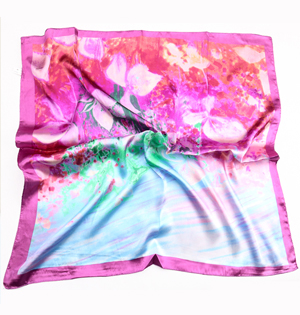 Women hijab square silk scarf dress