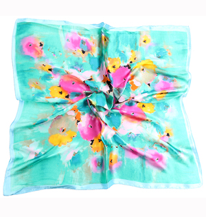 Women silk scarf square jewelry