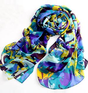 Inkjet graffiti chiffon scarves