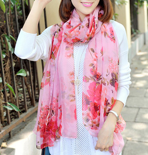 Fields and gardens floral scarf